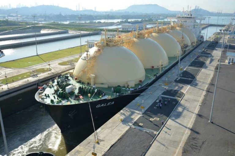 lng ship in lock