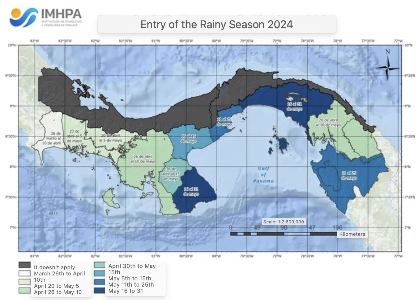 IMHPA releases data on the beginning of the rainy season in Panama ...