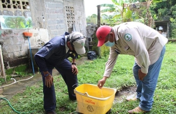 workers eliminating dengue and influenza in panama