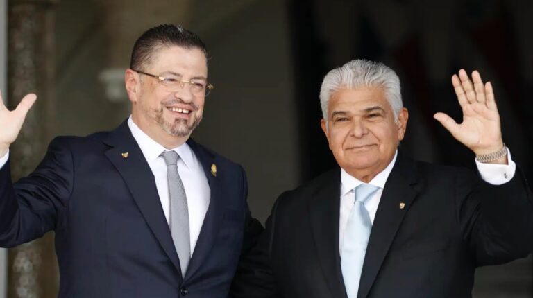 Flags of Panama, Mexico, and Costa Rica together, symbolizing the strengthening of Panama Bilateral Relations and Central American Cooperation.