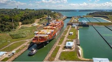 Commemoration of Panama Canal Sovereignty showing the Panamanian flag at the Miraflores Locks.