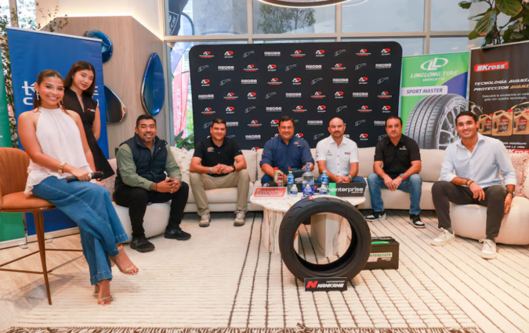 Race cars lining up for the Panama racing season at the Autódromo track