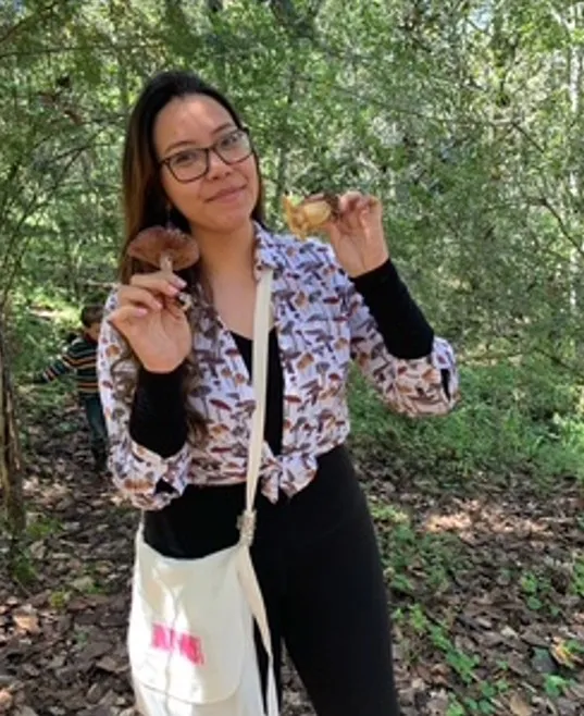 Scientist Ashley Lou studying fungi to advance mycological research in Panama.