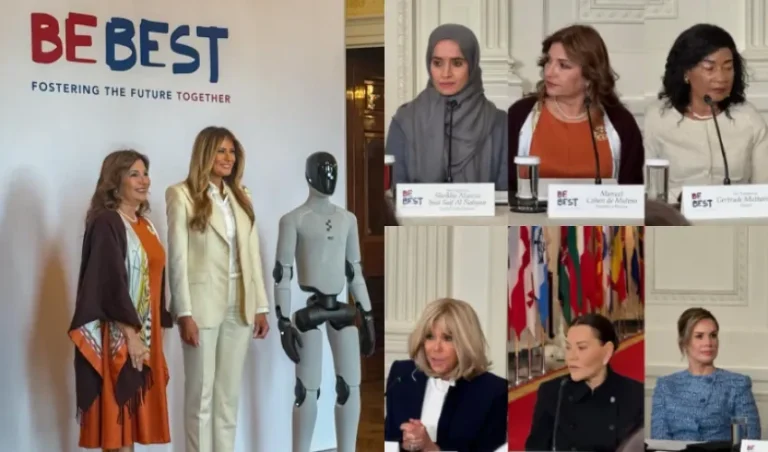 First Lady of Panama advocating for child protection during a high-level White House meeting.