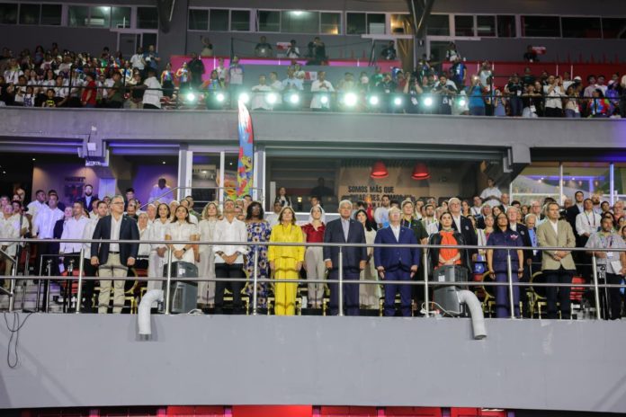President José Raúl Mulino during the opening ceremony of the South American Youth Games in Panama.