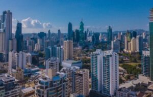 Modern urban buildings highlighting foreign investment Panama initiatives through corporate funding programs.
