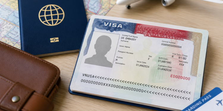 Applicants arriving for US visa appointments Panama outside the consular section.